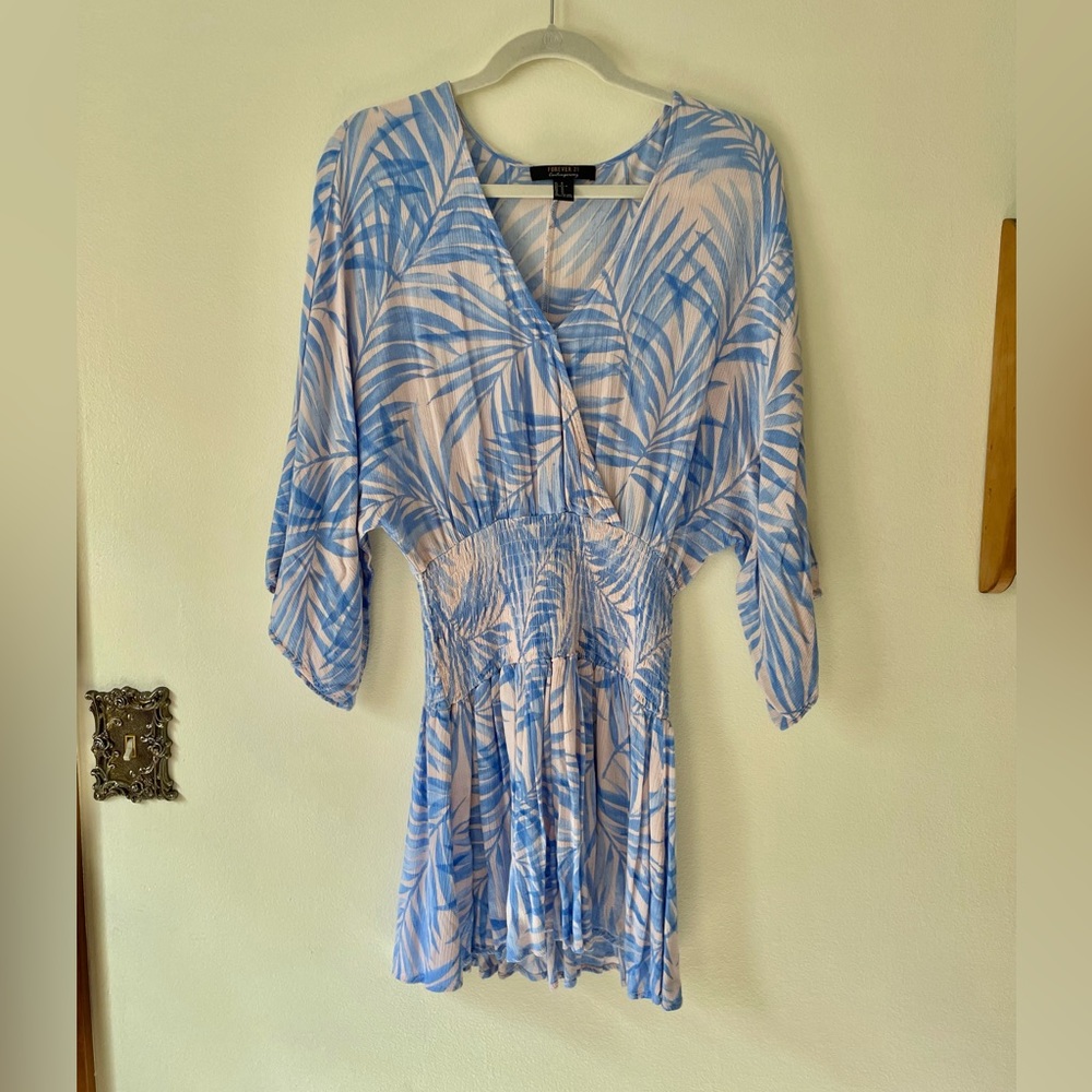 Forever 21 • blue and pink printed dress